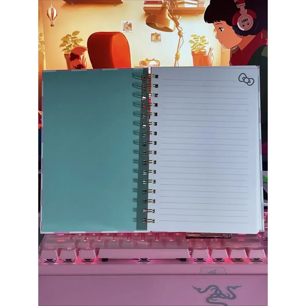 Hello Kitty Friends Rainbow Hard Cover Notebook Journal Spiral 2024 Sanrio